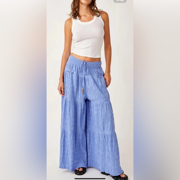 Free People Pants - NWT Free People size L In Paradise wide leg pant in misty dawn